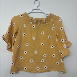 S Papillon Smocked Off-the-Shoulder Daisy Top